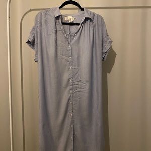 Forever 21 Midi Summer Blue Stripe Dress